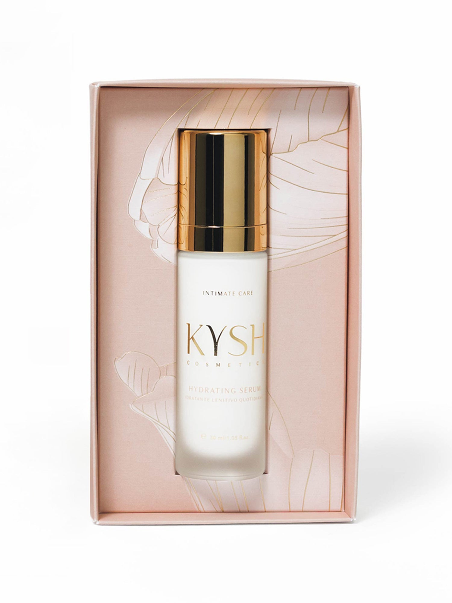 KYSH hydrating serum in a decorative box on a white background